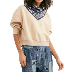 Free People James Bandana Slouchy Sweatshirt
